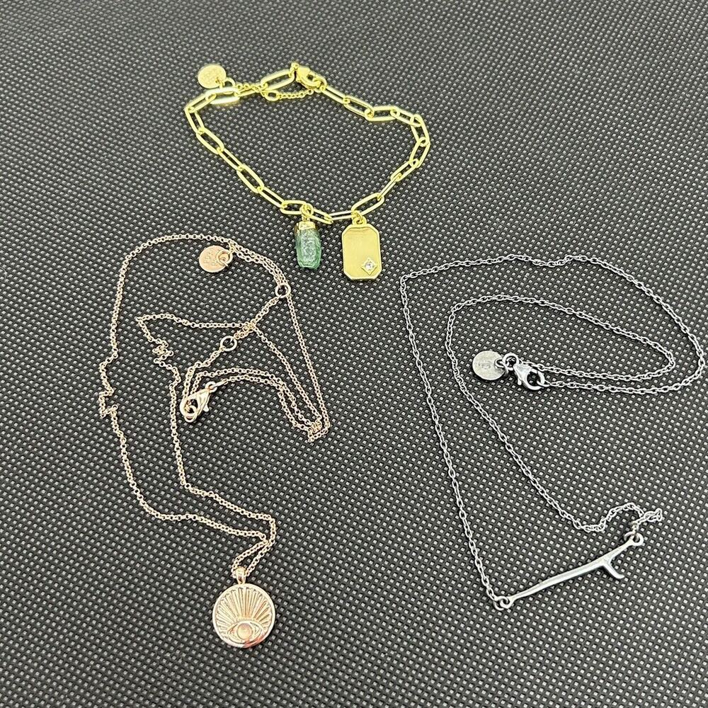 Pura Vida Bundle Rose Gold Gold Paper clip Necklace Bracelet Lot Bundle